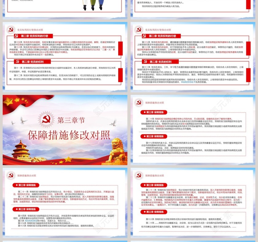 中国共产党党员权利保障条例修订前后对照表PPT模板第4张