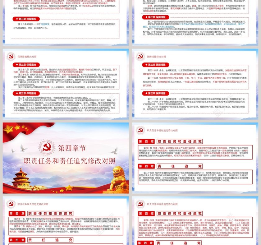 中国共产党党员权利保障条例修订前后对照表PPT模板第6张