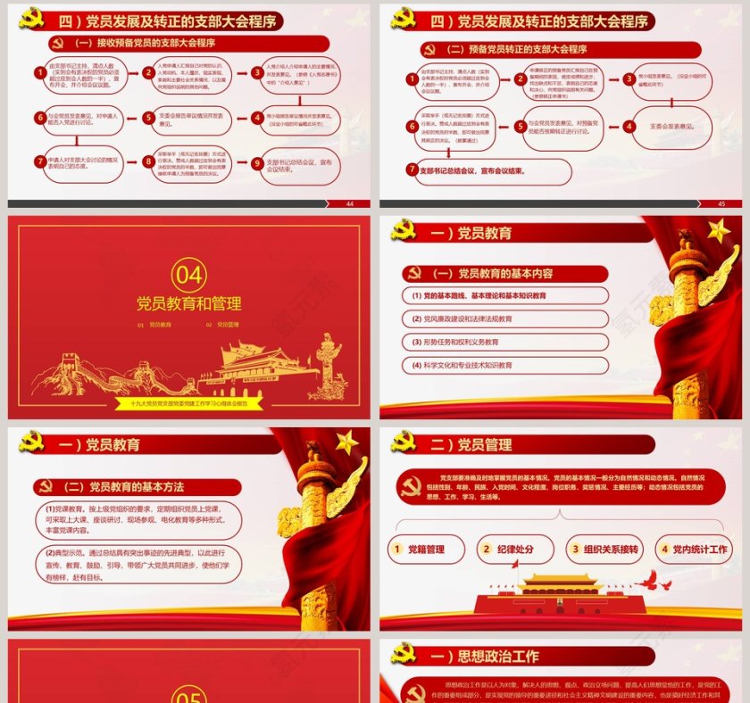 新时期基层党建工作报告指南党政工作汇报PPT第8张