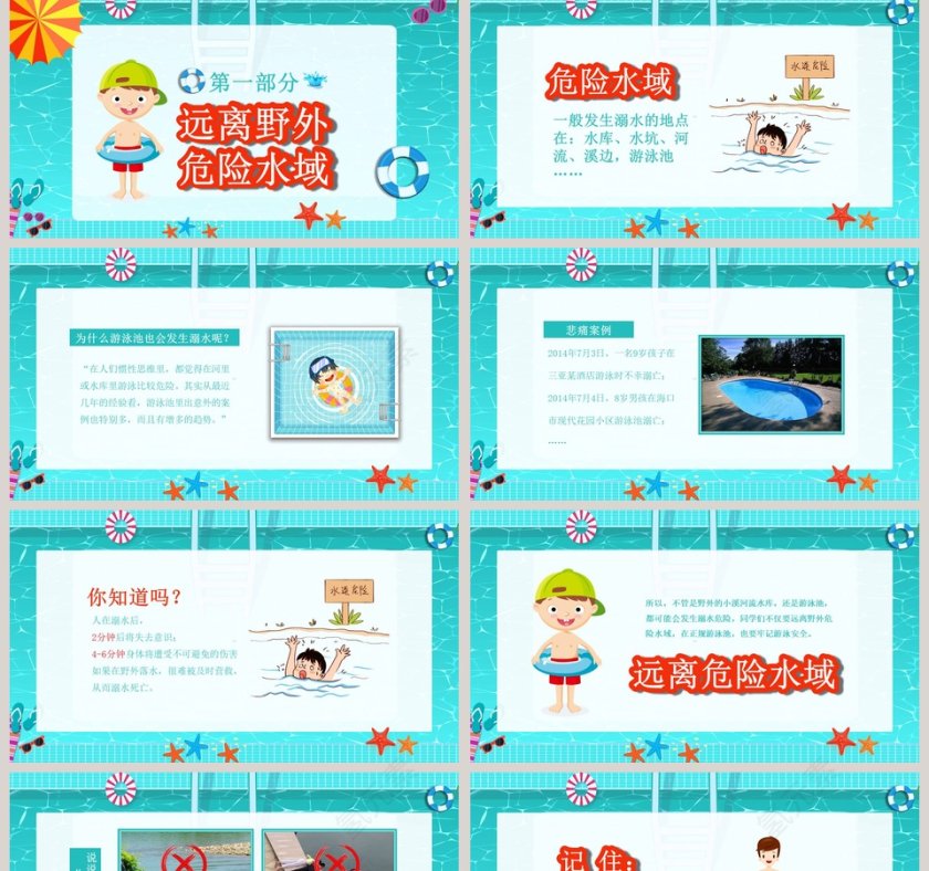 夏季防溺水学校安全教育主题班会PPT模板第2张