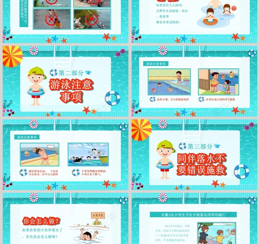 夏季防溺水学校安全教育主题班会PPT模板第3张