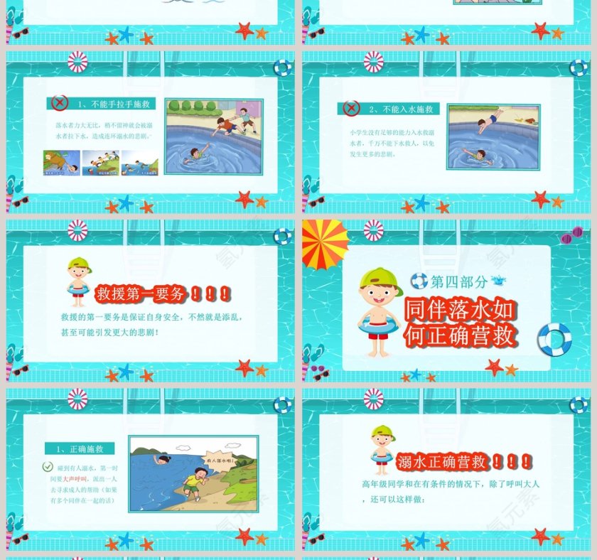 夏季防溺水学校安全教育主题班会PPT模板第4张