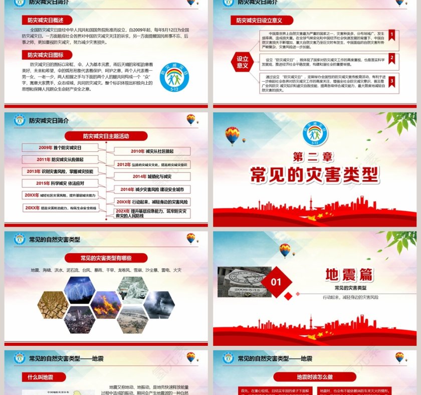 防灾减灾日主题PPT模板第2张