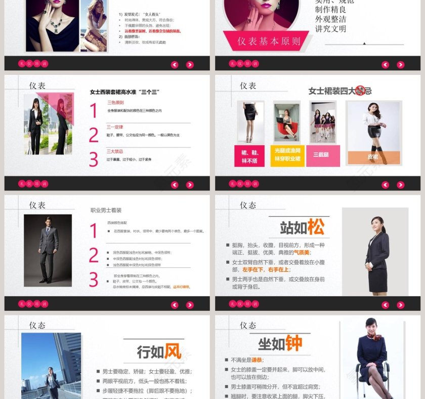 简约商务礼仪培训PPT模板第3张