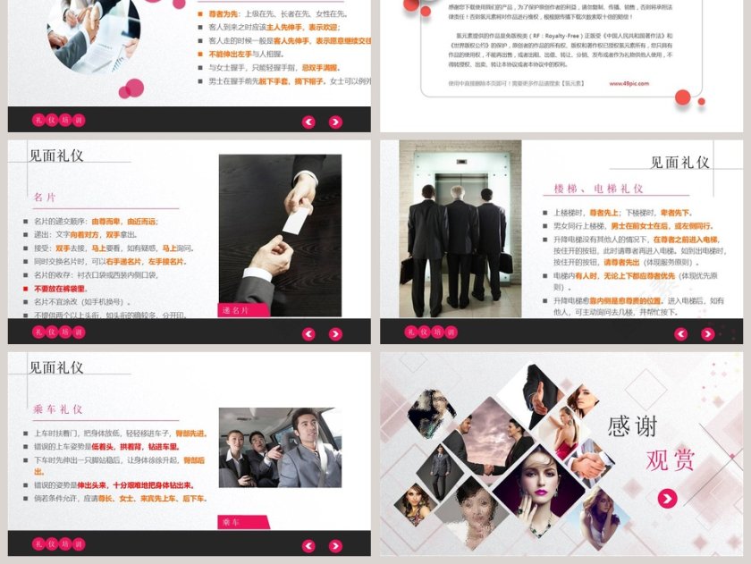 简约商务礼仪培训PPT模板第6张