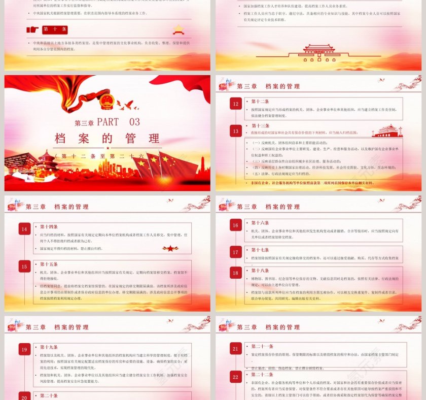 中华人民共和国档案法PPT模板第3张