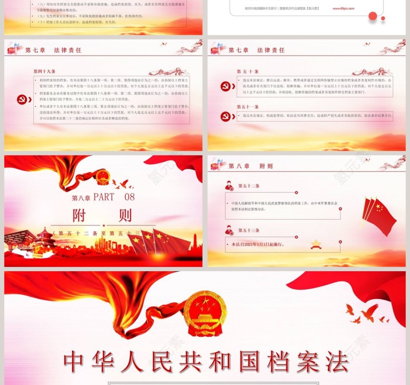 中华人民共和国档案法PPT模板第7张