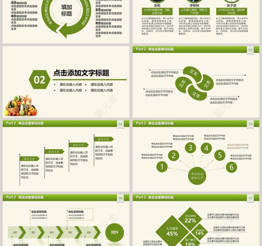 健康养生有机蔬菜水果主题总结通用PPT模板第3张