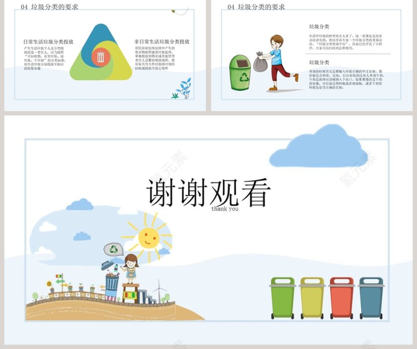 垃圾分类呵护家园幼儿园小学主题班会PPT模板第5张