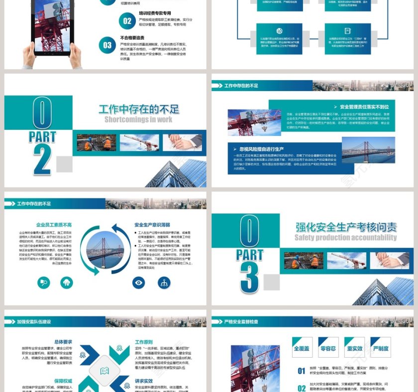 安全生产工作汇报PPT模板第3张