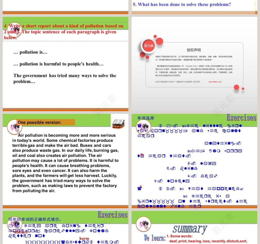 Unit 2 Topic 1-Pollution has caused too many problems-教育培训PPT模板第4张