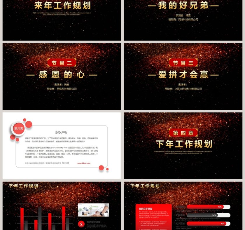 黑色大气2019颁奖典礼PPT第3张