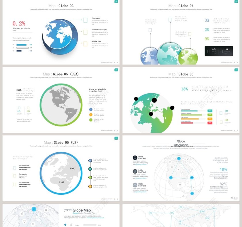 中国地图世界地图PPT模板第5张