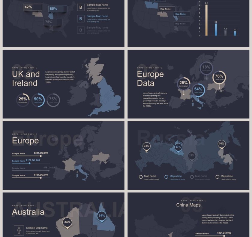 中国地图世界地图PPT模板第9张