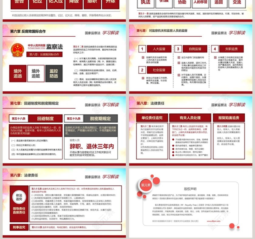 学习解读中华人民共和国监察法PPT模板第7张