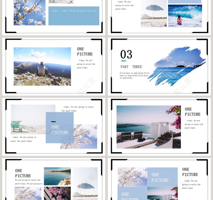 清新素雅旅行相册日记PPT模板第3张