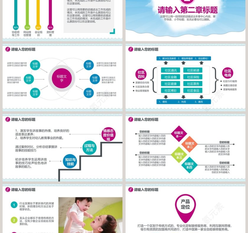 母婴护理孕妇母婴童育儿二胎主题PPT模板第3张