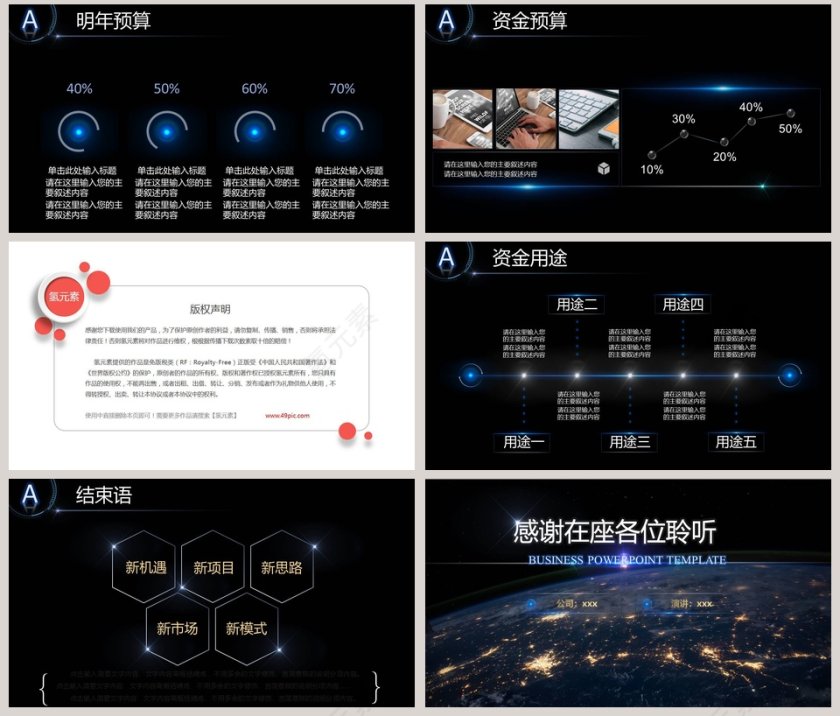 简约大气炫酷宇宙星空商业融资创业计划书第8张