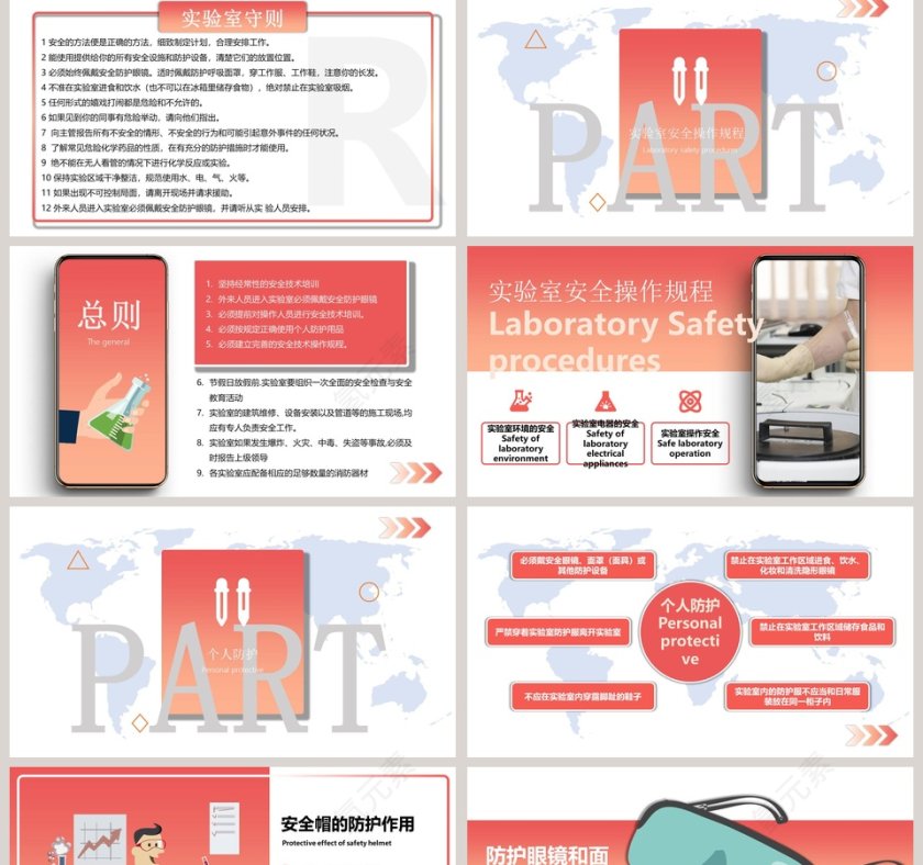 红色大气实验室安全培训PPT模板第2张