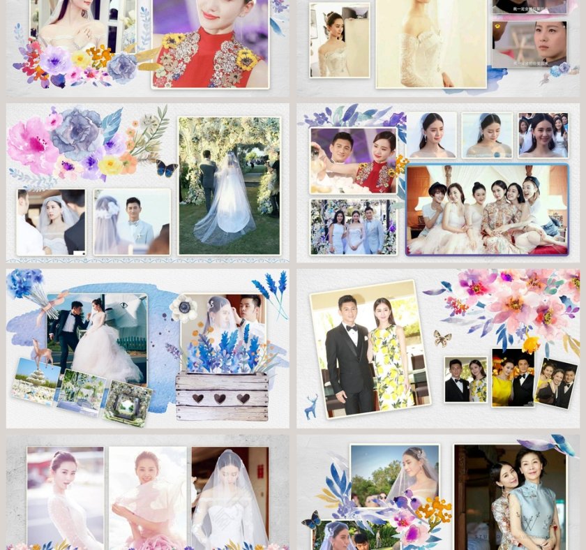 多彩背景浪漫简约爱情婚礼PPT第3张