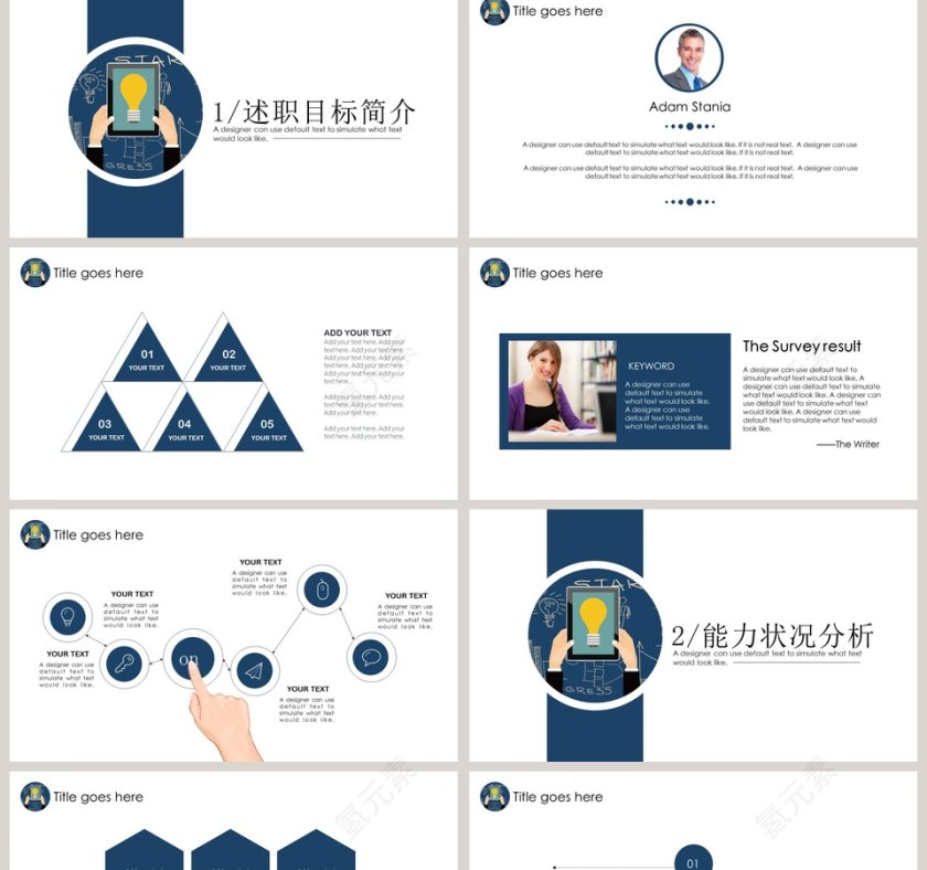 简约清新述职报告PPT第2张