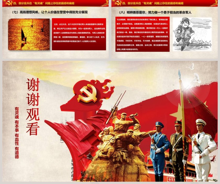 有灵魂信念坚定听党指挥PPT模板第5张