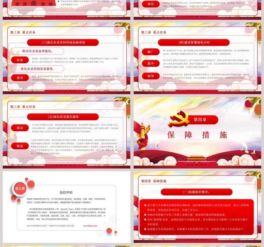 学习贯彻数字乡村发展战略纲要基层党建党课学习PPT模板第4张