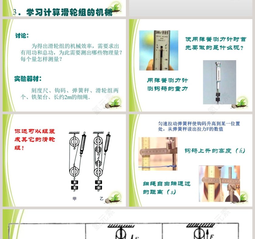 测滑轮组的机械效率-第九章 机械和功教学ppt课件第2张