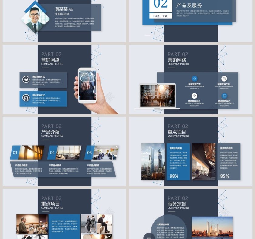 商务大气公司企业介绍PPT模板第3张