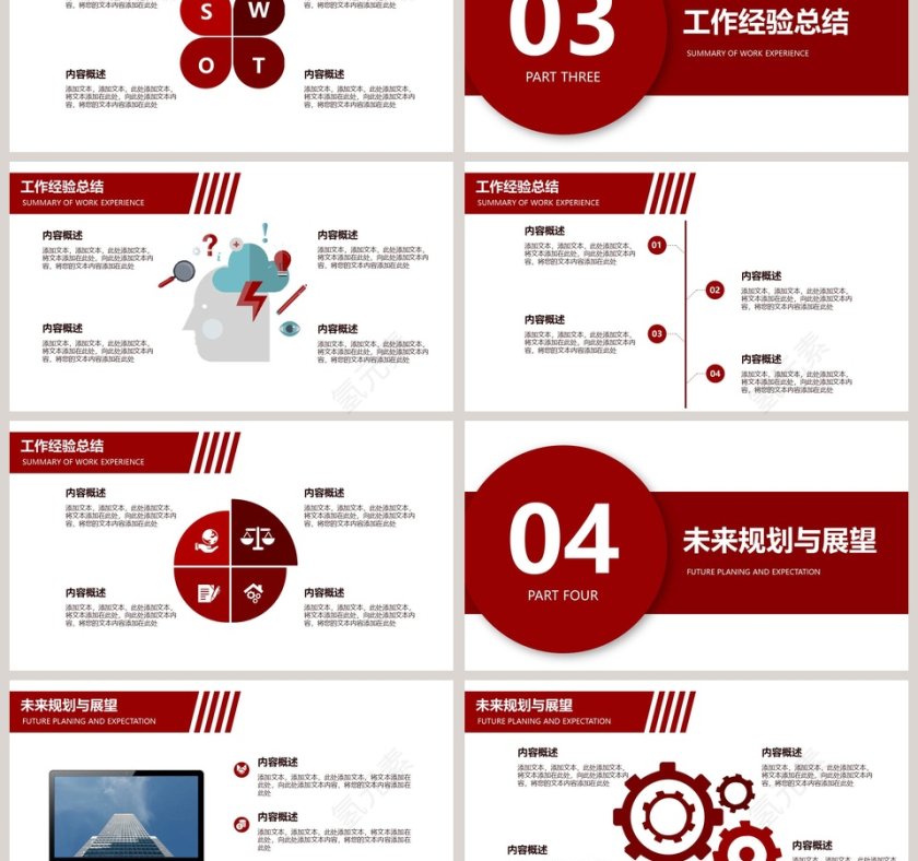 商务企业工作汇报PPT模板第3张