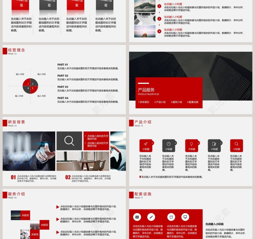红色大方简约商业计划书PPT模板第3张
