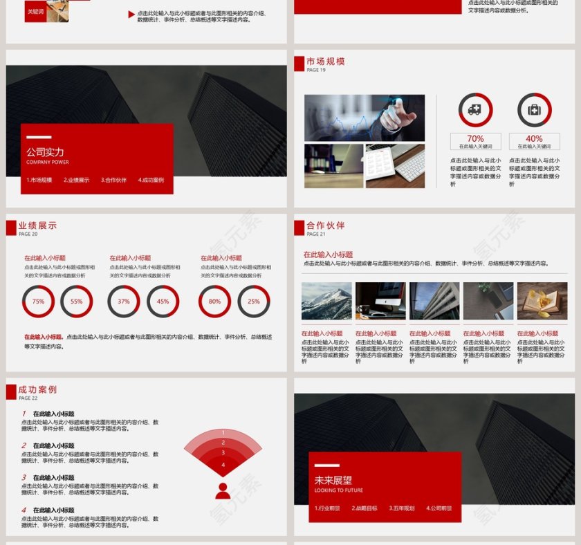 红色大方简约商业计划书PPT模板第4张