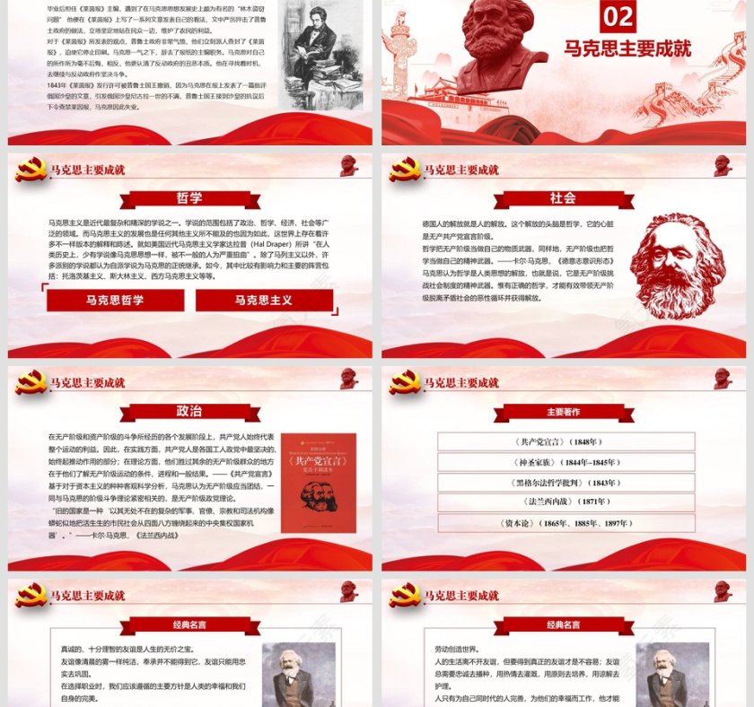 纪念马克思诞辰200周年重温共产党宣言党课PPT第3张