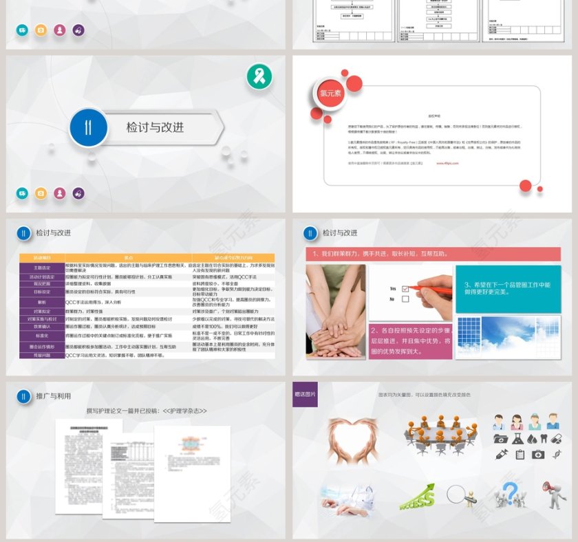 内容完整护理品管圈成果汇报PPT模板第7张