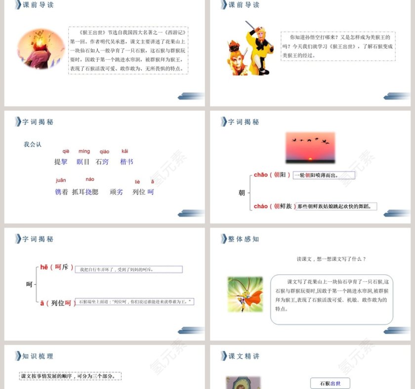 部编版五年级语文下册猴王出世语文课件PPT第2张