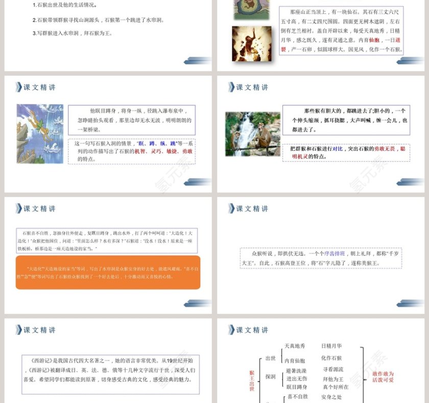 部编版五年级语文下册猴王出世语文课件PPT第3张