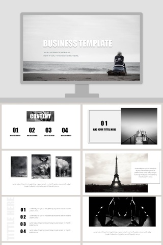 欧美极简PPT欧美风大气排版布局PPT模板  