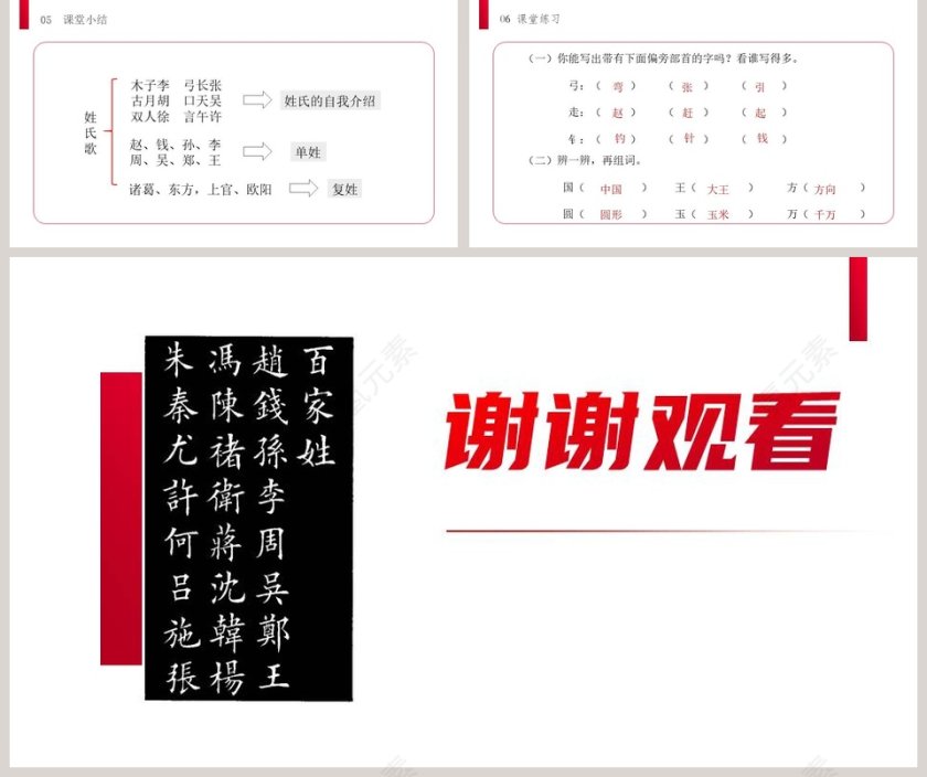 部编版一年级语文下册姓氏歌语文课件PPT第5张