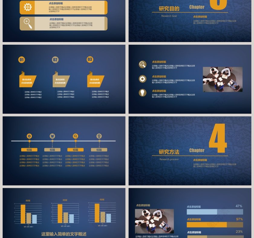 欧美复古主题PPT模板学术类通用PPT模版第3张