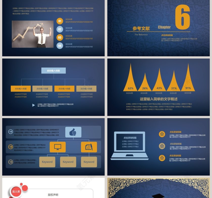 欧美复古主题PPT模板学术类通用PPT模版第5张