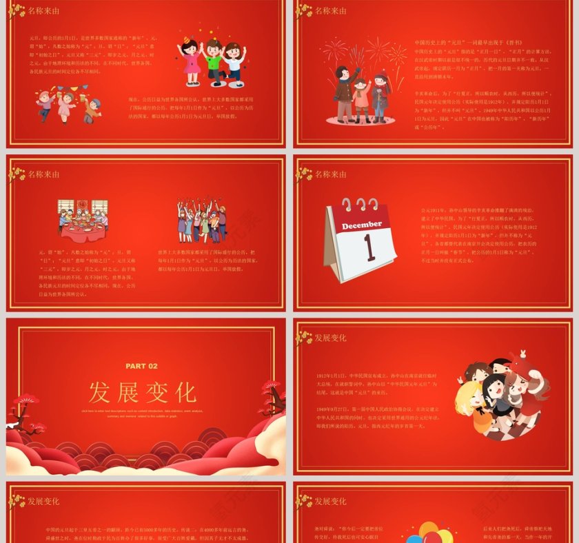 恭贺大家元旦快乐2020鼠年新年元旦PPT模板第2张