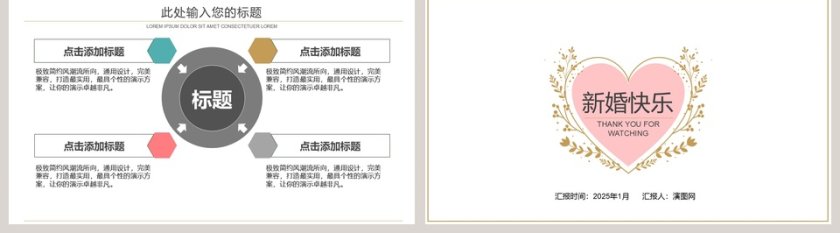 婚庆策划PPT模版婚礼婚庆ppt第5张