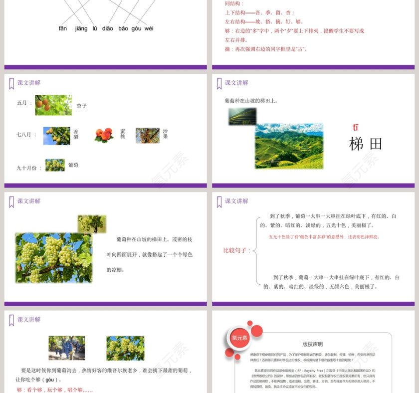 葡萄沟-汇报人氢元素教学ppt课件第3张