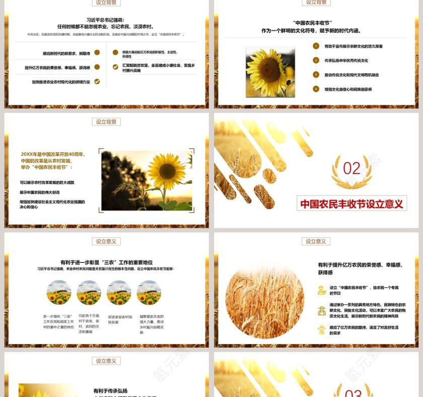 丰收节介绍农业招商农产品宣传PPT模板第2张