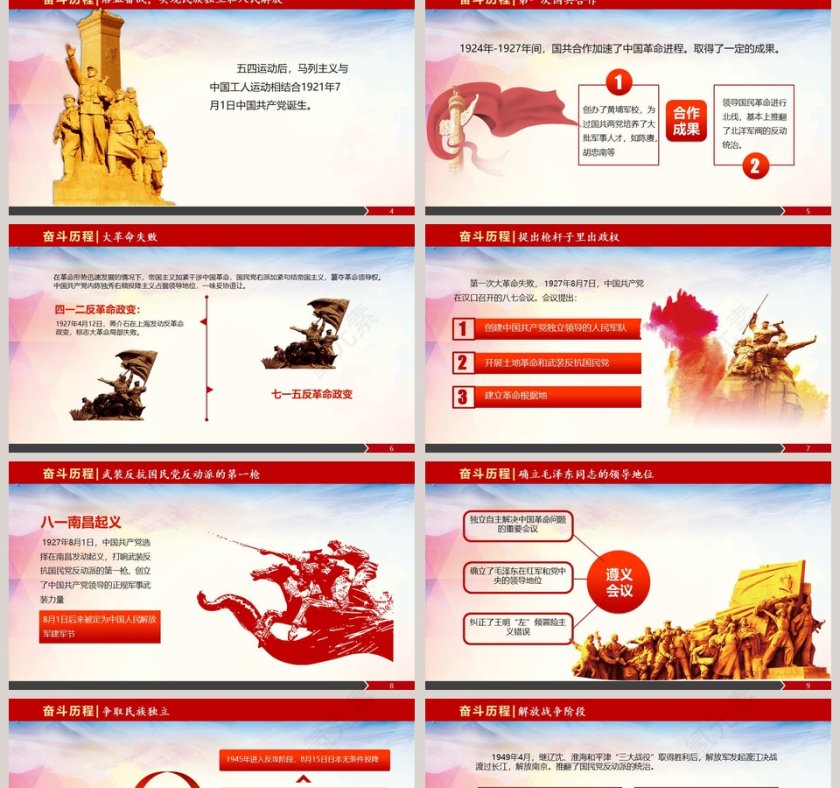 写实风格热烈庆祝中国共产党建立98周年PPT模板第2张