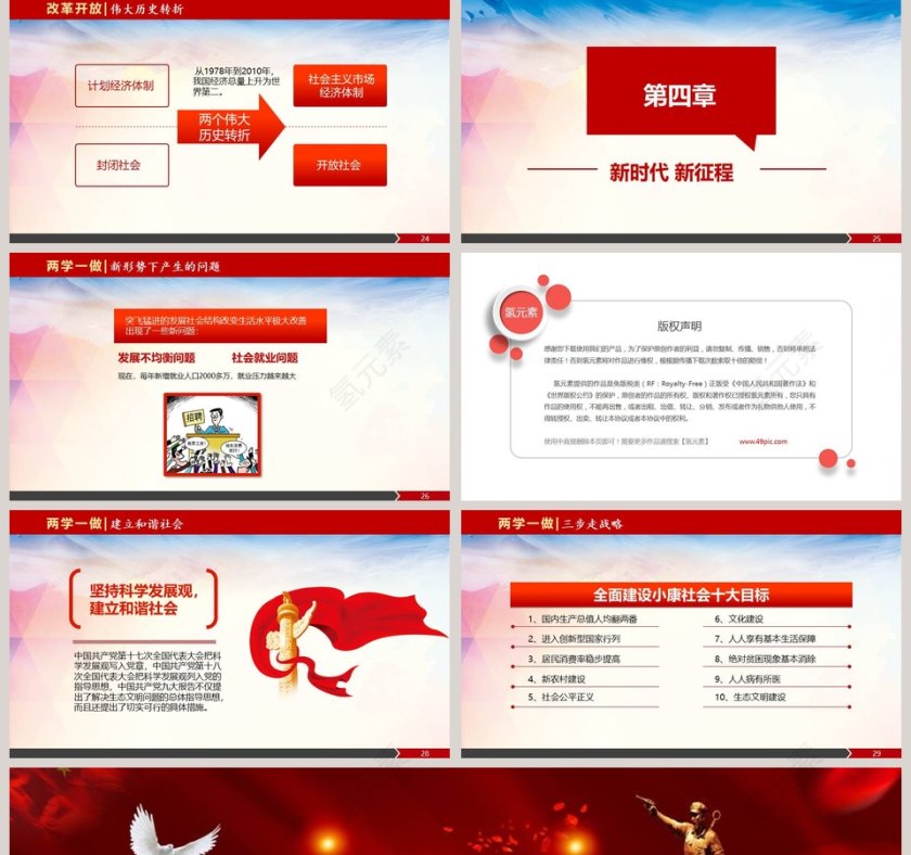 写实风格热烈庆祝中国共产党建立98周年PPT模板第5张