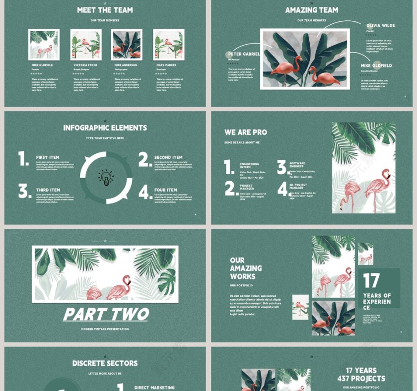 绿色唯美遇见夏天工作总结PPT第2张