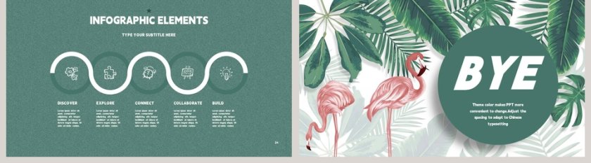 绿色唯美遇见夏天工作总结PPT第5张