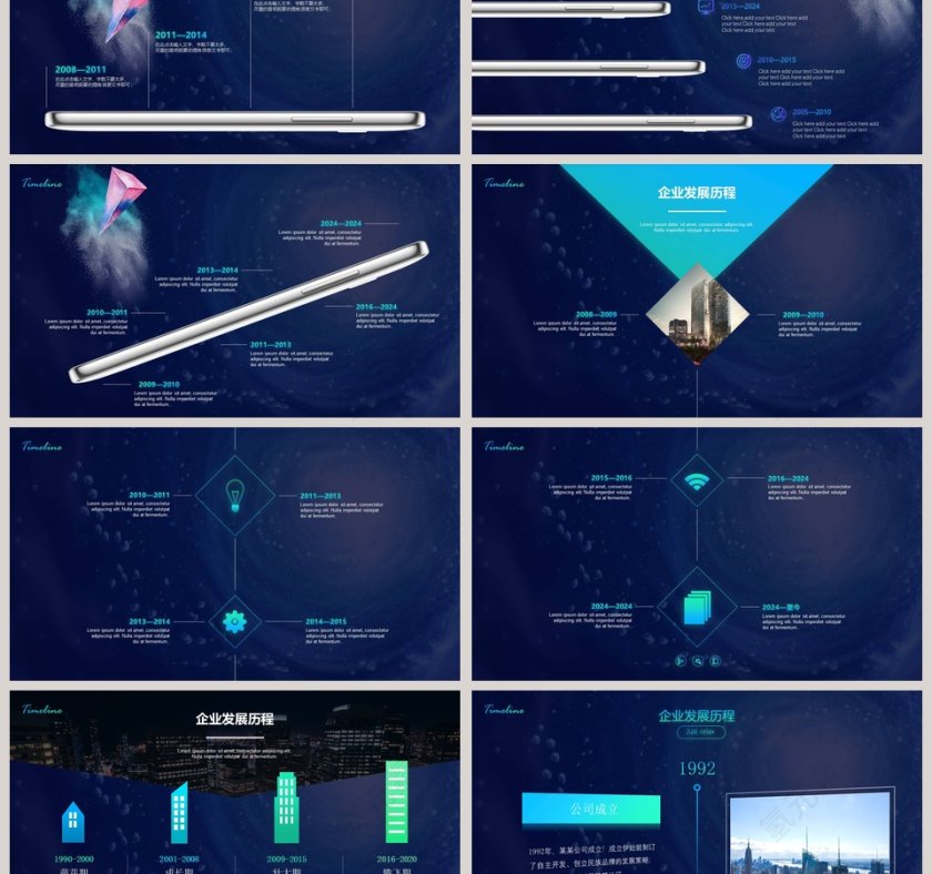 企业发展历程时间轴ppt第3张