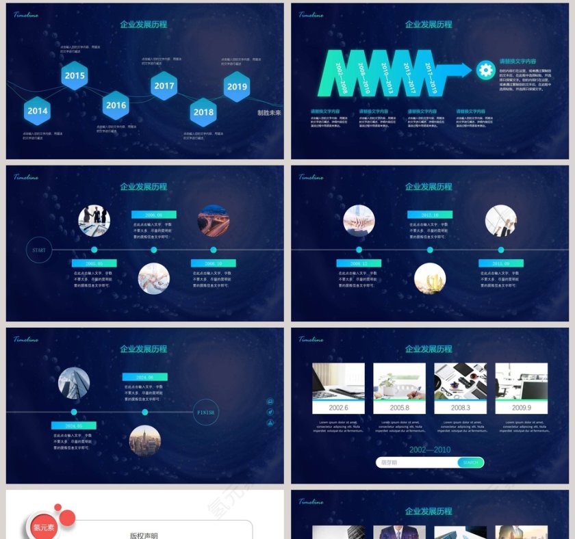 企业发展历程时间轴ppt第8张